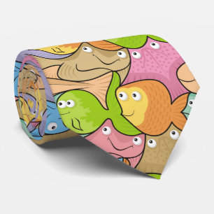 Cravate Caricature sur les poissons