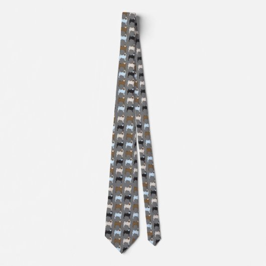 Cravate Carlin Chien Chien Chien Chien Chiot Cute Motif mu (Devant)