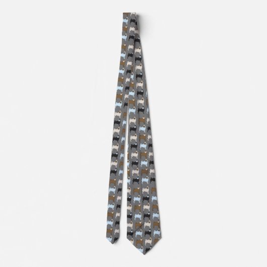 Cravate Carlin Chien Chien Chien Chien Chiot Cute Motif mu (Dos)