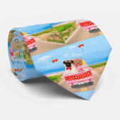 Cravate Carlin Chien Saint-Valentin Coeurs de camion (Roulé)