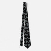 Cravate Carlin Chien Silhouette Jaune & Grille Bleue Noir (Dos)
