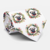 Cravate Carlin Noël Wreath Festive Pup (Roulé)