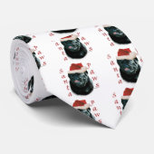 Cravate Carlin (noir) Père Noël Paws (Roulé)
