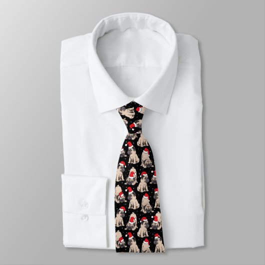 Cravate Carlins en Santa Hats Motif de Noël (Attaché)