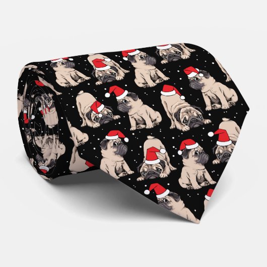 Cravate Carlins en Santa Hats Motif de Noël (Roulé)