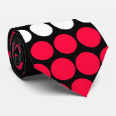 Cravate Carmine moderne rouge et blanc Polka point (Roulé)