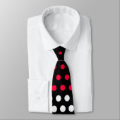 Cravate Carmine moderne rouge et blanc Polka point (Attaché)