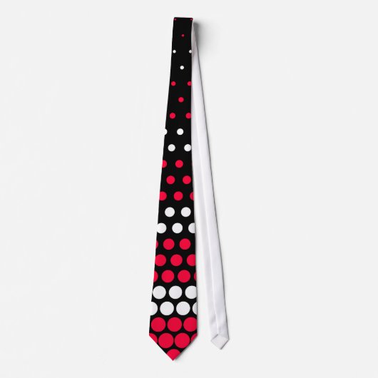 Cravate Carmine moderne rouge et blanc Polka point (Devant)