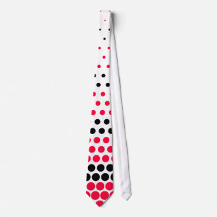 Cravate Carmine moderne rouge et noir Polka point