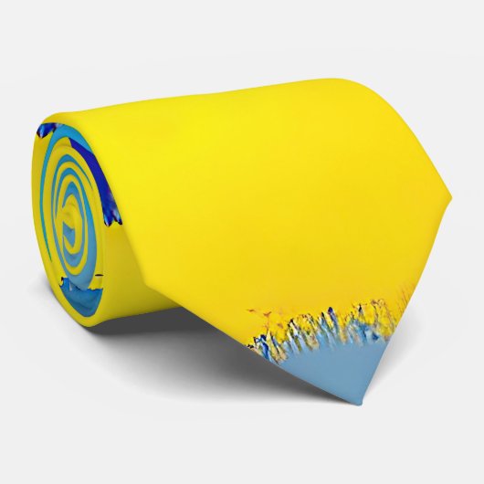 Cravate "Carnaval de Cobalt" Art Abstrait (Roulé)