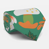 Cravate Carottes et champignons motifs sans soudure citrou (Roulé)