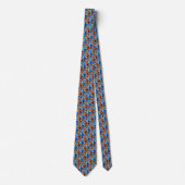 Cravate Carpe Orange Vibrant Poisson Koi Bleu Moderne (Devant)