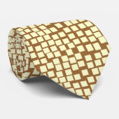 Cravate Carré - Crème sur Brown (Roulé)