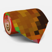 Cravate Carré de pixel géométrique polygonale flou brillan (Roulé)