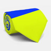 Cravate Carré jaune et bleu (Roulé)