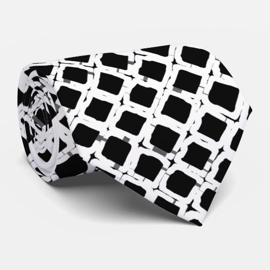 Cravate Carré noir blanc Motif chic (Roulé)