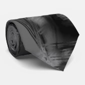 Cravate Carré tordu, noir et gris "brushstrokies" (Roulé)