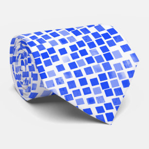 Cravate Carré v2- Jaune sur blanc