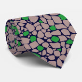 Cravate Carreau abstrait vert marron mosaïque (Roulé)