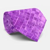 Cravate carreau de diamant métallique violet (Roulé)