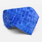 Cravate carreau de diamant métallisé bleu (Roulé)