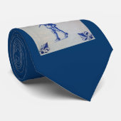 Cravate Carreaux bleus Delft - Modèle (Roulé)
