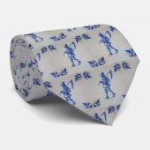 Cravate Carreaux bleus Delft - Modèle (Roulé)