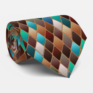 Cravate Carreaux de céramique colorés en forme de diamant