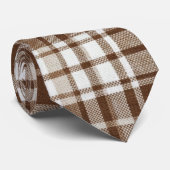Cravate Carreaux Marron (Roulé)