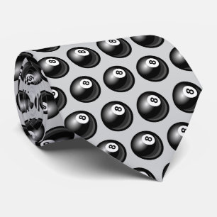 Cravate Carreaux motif de billard huit bille