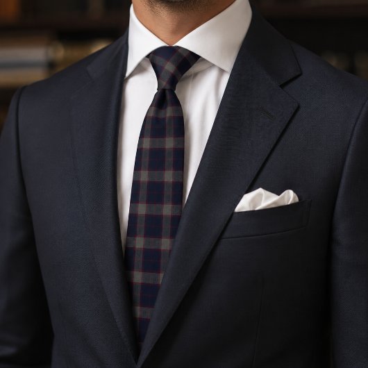 Cravate Carreaux Navy Classique