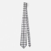 Cravate Carreaux noir et blanc tartan (Devant)