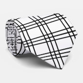 Cravate Carreaux noir et blanc tartan (Roulé)