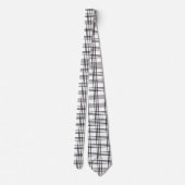 Cravate Carreaux noir et blanc tartan (Dos)