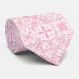 Cravate Carreaux ornés en rose