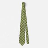 Cravate Carreaux Tartan Vichy Vert de Mousse Double Face (Devant)