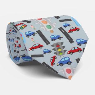 Cravate carrelage amusant motif de transport carrelé