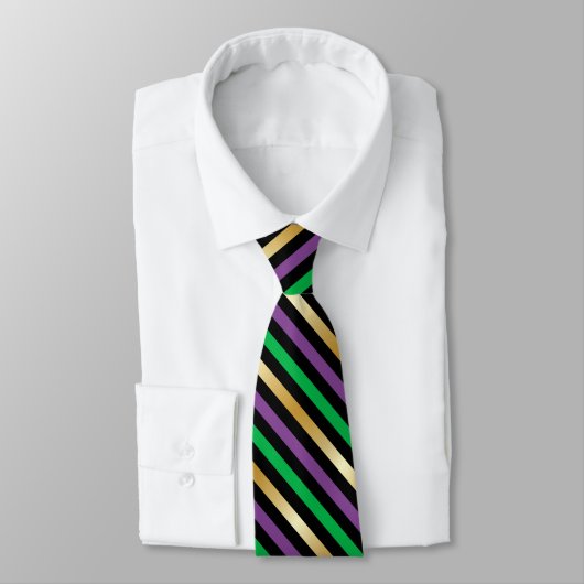 Cravate Carrelage cool Mardi gra rayé (Attaché)