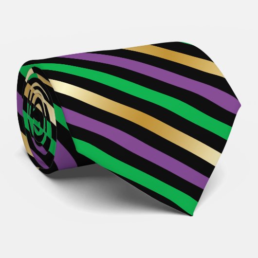 Cravate Carrelage cool Mardi gra rayé (Roulé)