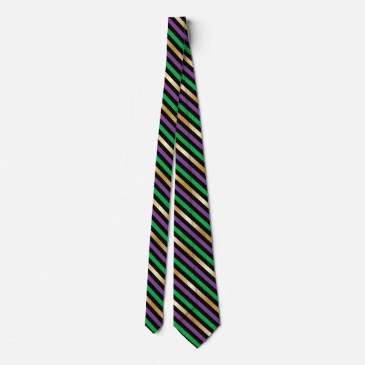 Cravate Carrelage cool Mardi gra rayé (Dos)