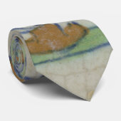 Cravate Carrelage Delft Antique Pot de Fleur Céramique (Roulé)