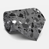 Cravate Carrelage en terrazzo noir et gris (Roulé)