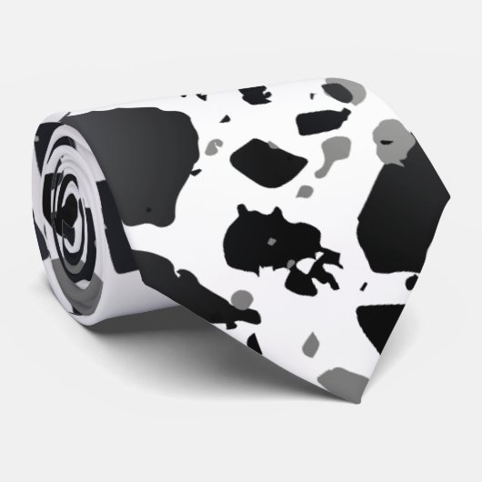 Cravate Carrelage en terrazzo noir et gris (Roulé)