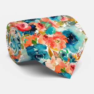 Cravate carrelage mignon motif floral