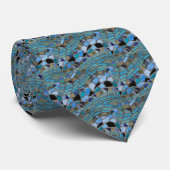 Cravate Carrelage mosaïque bleu et vert (Roulé)