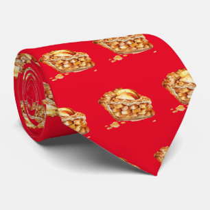 Cravate carrelage motif boulangerie tarte aux pommes