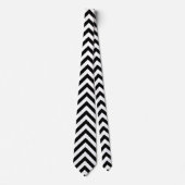 Cravate Carrelage motif en chevron noir (Devant)