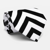 Cravate Carrelage motif en chevron noir (Roulé)