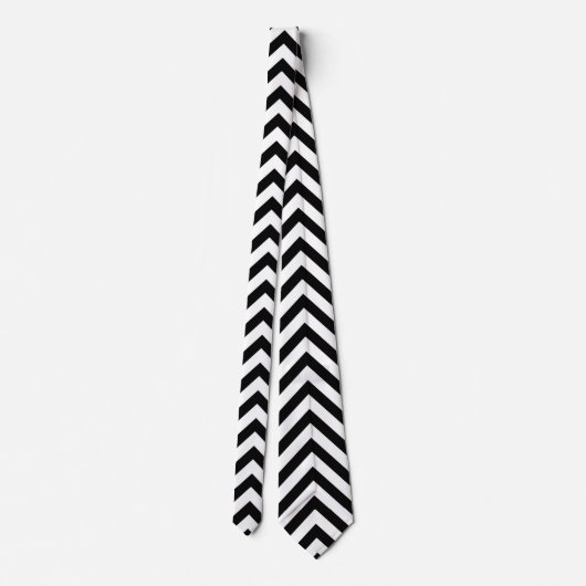 Cravate Carrelage motif en chevron noir (Dos)