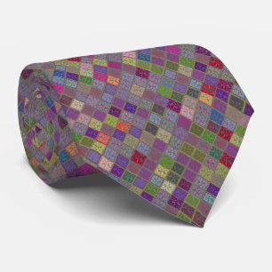 Cravate carrelée colorée multi de motif